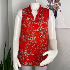 Rose + Olive V-Neck Sleeveless Top